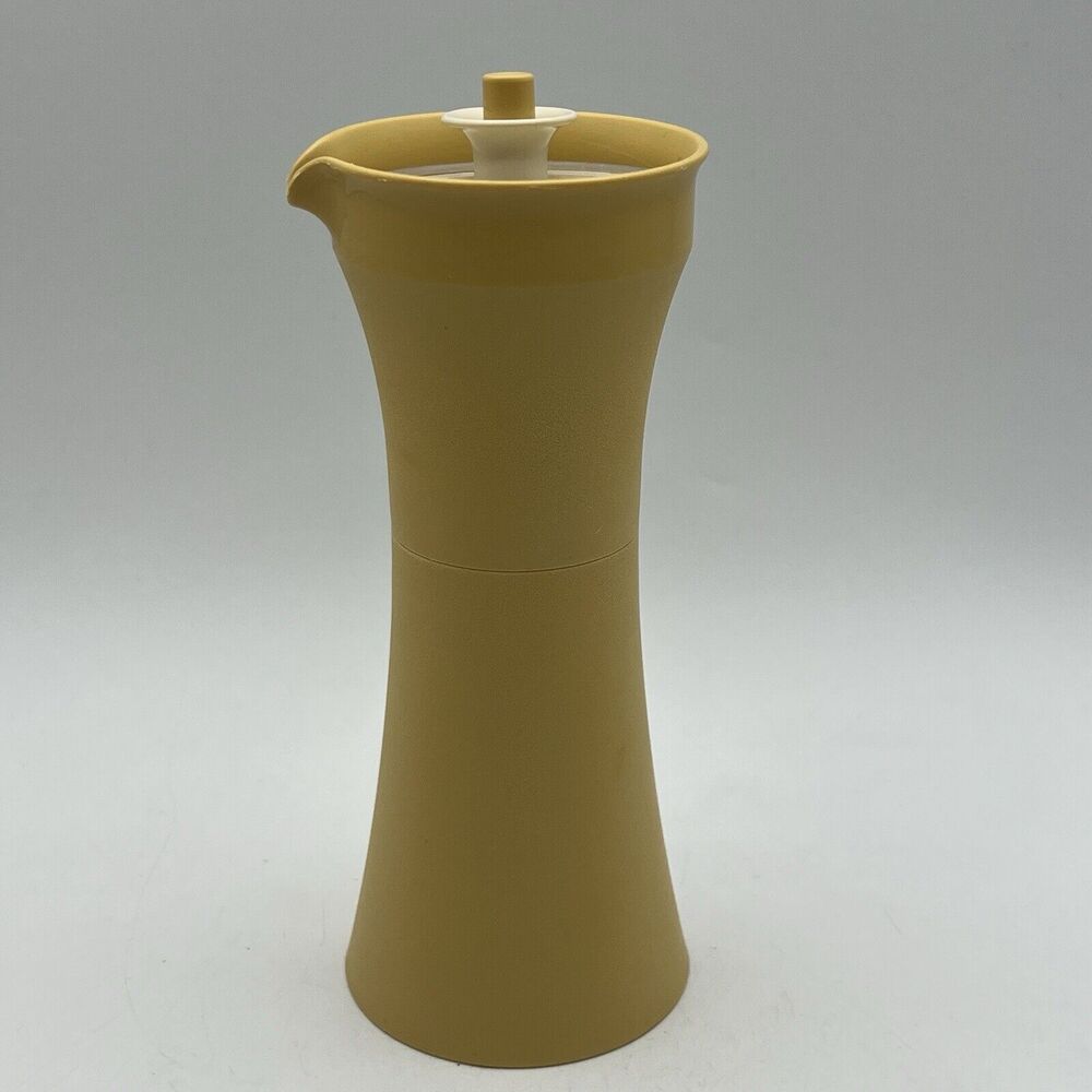 ONE Vintage Tupperware Oil & Vinegar Dressing Cruet Harvest Gold 1246 Lid